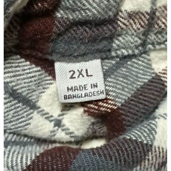 Jachs Plaid Flannel Shirt Mens Size 2XL Shacket Jacket Button Front Lumberjack O - Picture 13 of 16